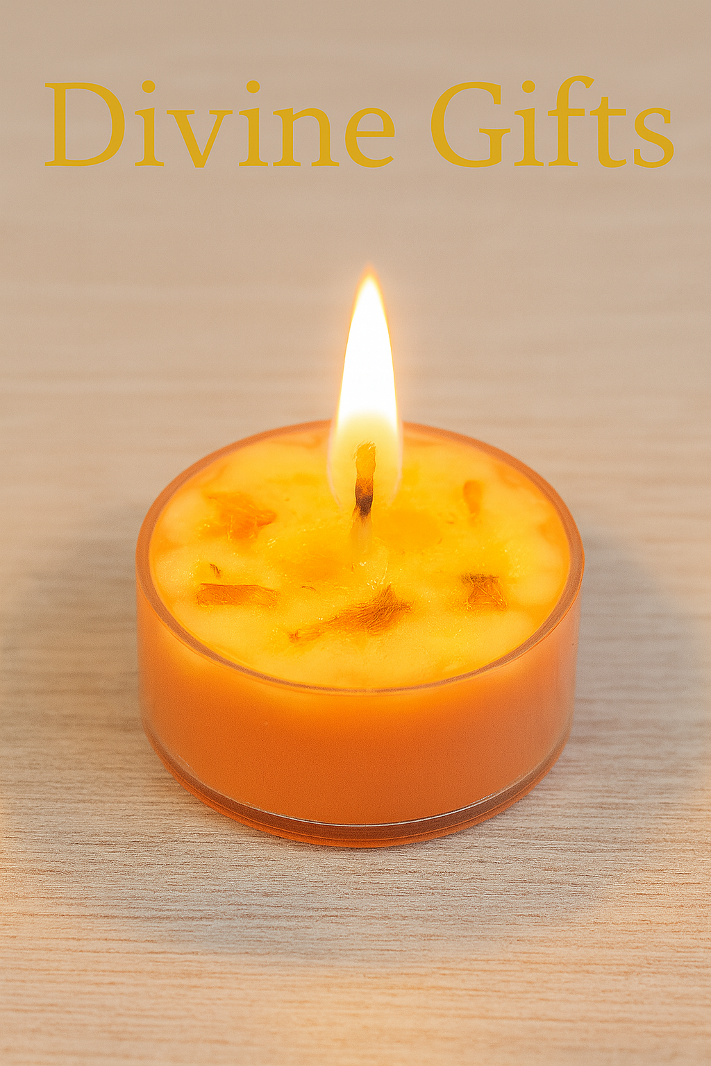Solar Heart Tealight Candle | Chakra Healing | Self-Love and Positivity Candles made with herbs, roots, oils & powders—handmade blend .
