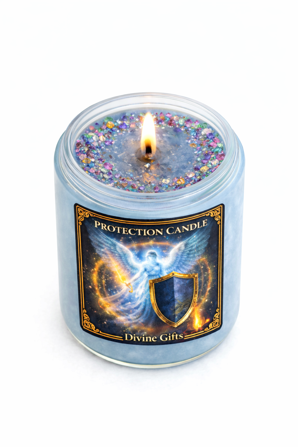 Protection Candle – Angelic Protection, Energy Shielding & Spiritual Defence | Blessed Ritual Candle by Divine Gifts.