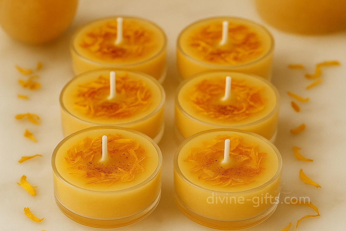 Solar Heart Tealight Candle | Chakra Healing | Self-Love and Positivity Candles made with herbs, roots, oils & powders—handmade blend .
