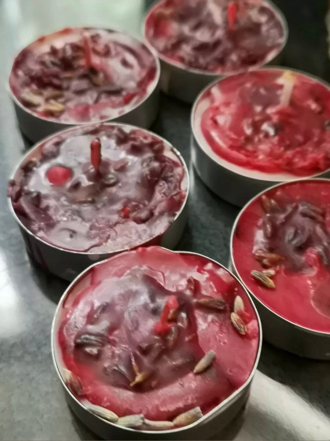 6 Hoodoo Love Tea Light Candles: Handmade Herb Blend