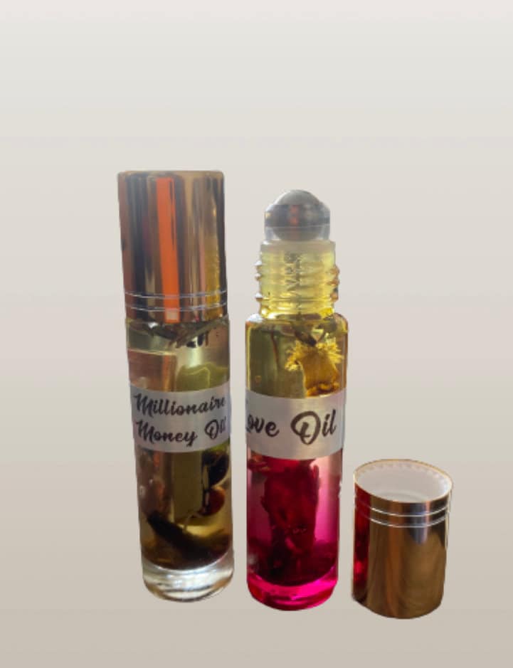 Magickal Love oil & Millionaire Money roll on perfume set in a 10ml bottle. 2 Bottles Gift, Pocket Size | Scent, Ladies, Men.