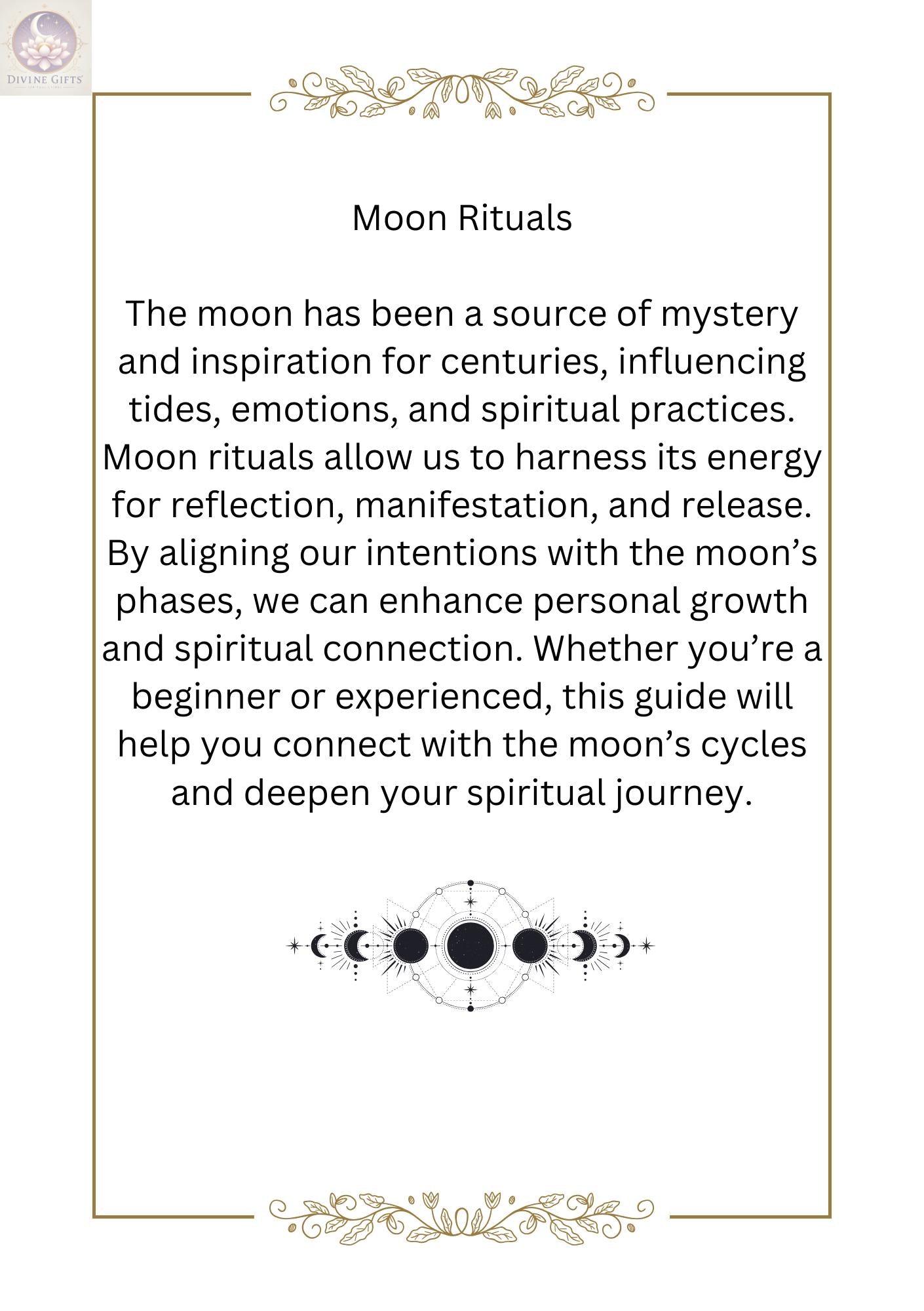 Lunar Harmony: The Ultimate Guide to Moon Rituals | Moon Magic |Holistic Wellness| New Moon | Full Moon| Step-by-Step Rituals | Gift