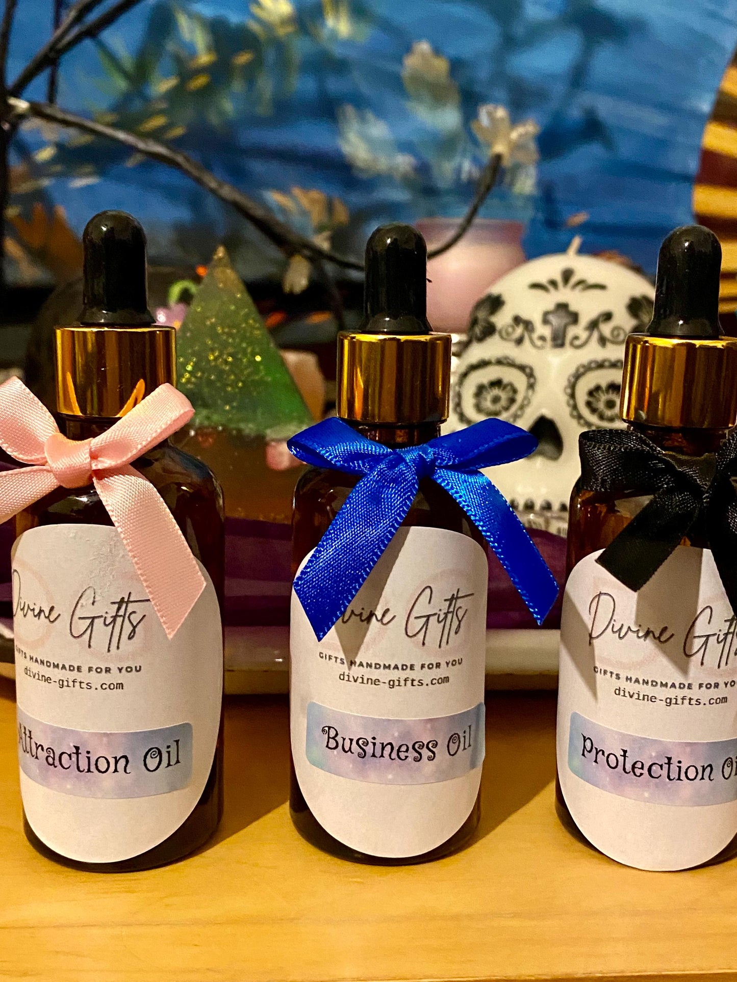 3 Spiritual Oils – Business, Attraction Protection Oil | 50ml Ritual Oils for Success, Love & Protection | Handcrafted with Herbs and Roots.