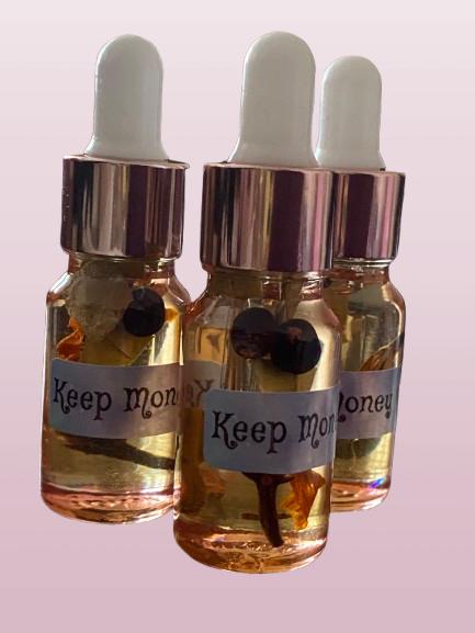 Keep Money Hoodoo Oil: Magick Perfume with Herbs & Roots (10ml)