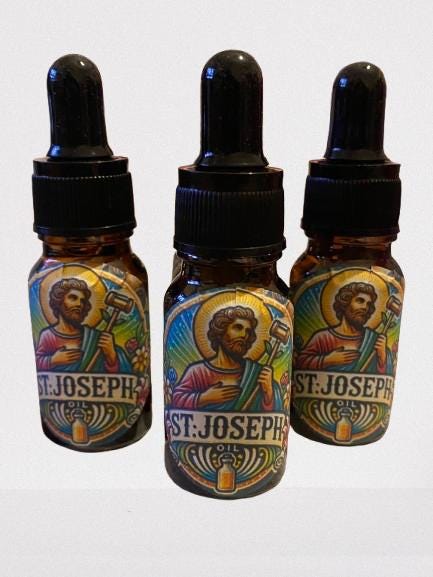 St Joseph Anointing Oil: Spiritual Guidance, Family, Housing (10ml Dropper Bottle)