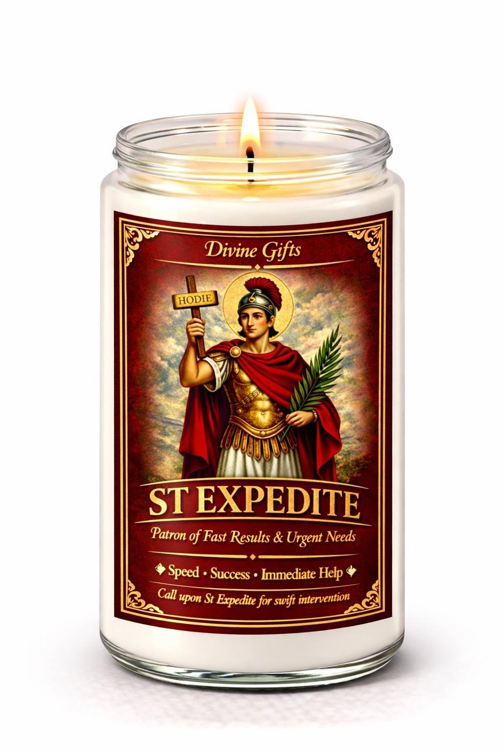 St Expedite Candle for Fast Results, Urgent Help & Success | Prayer Candle for Money, Luck Breakthrough | Spiritual Ritual Candle
