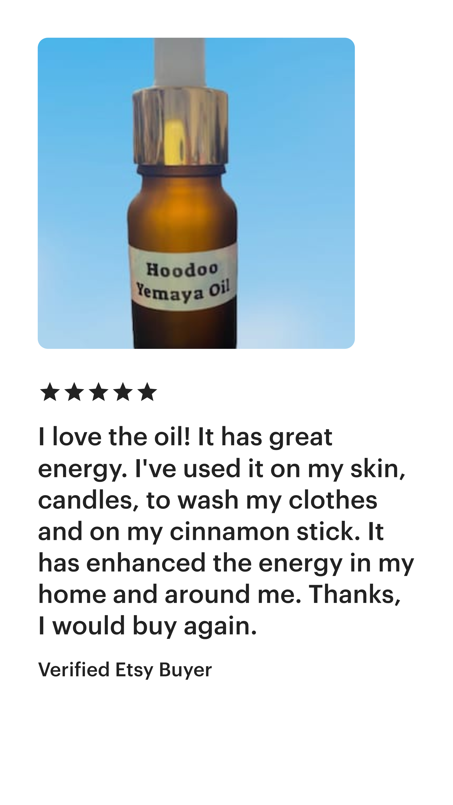 Hoodoo Yemaya Oil. For Fertility, Abundance, Wealth, Success, Love.