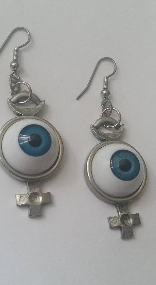 Kissys Blue Evil Eye Fashion Earrings.