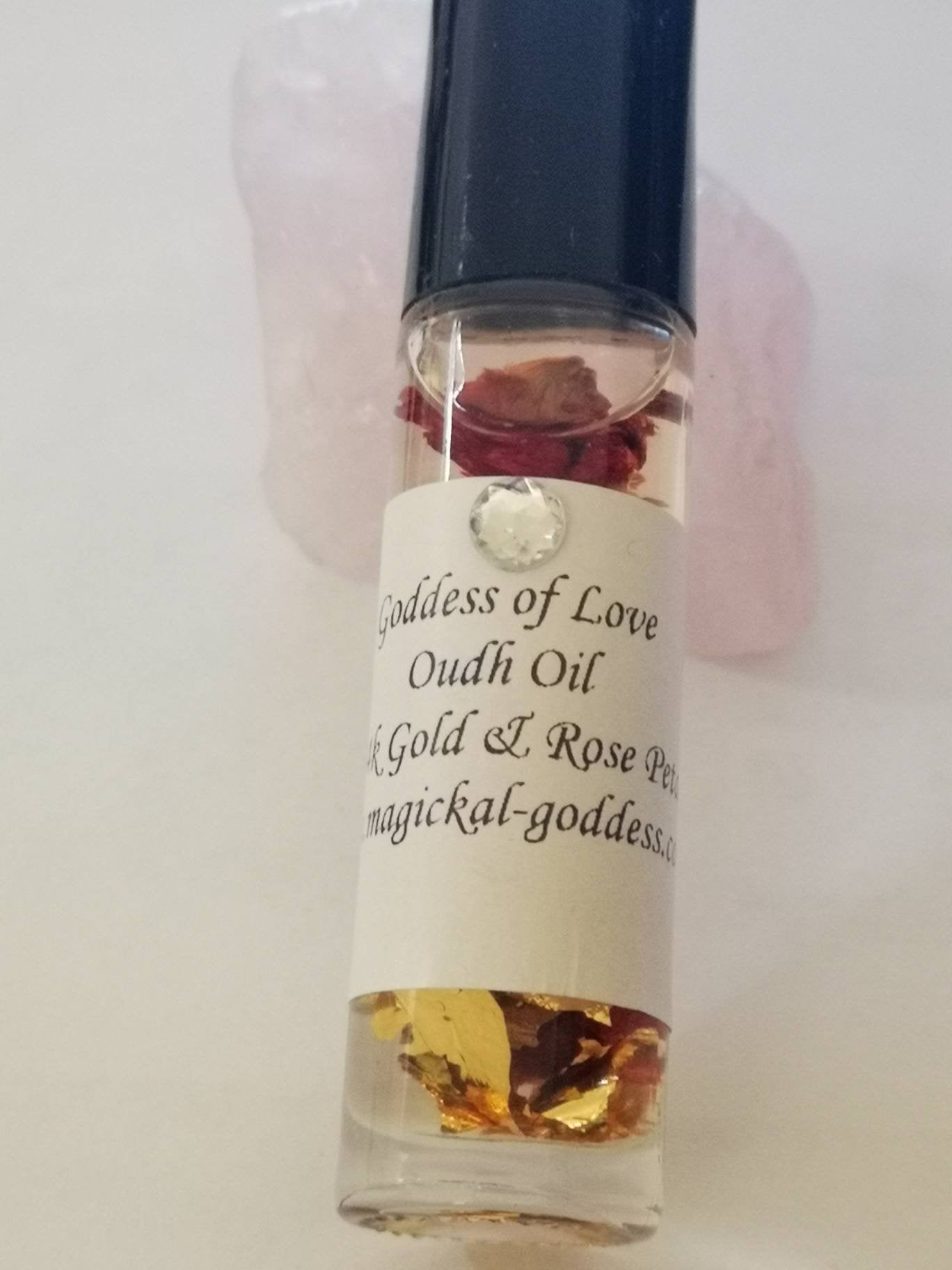 Goddess of Love* Perfume Oil - with 24k Gold Flakes & Roses 10ml - Magickal Goddess