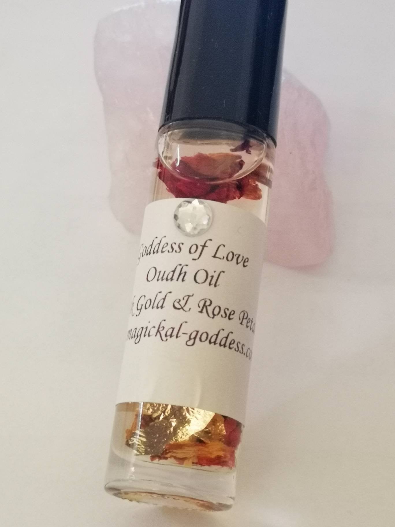 Goddess of Love* Perfume Oil - with 24k Gold Flakes & Roses 10ml - Magickal Goddess