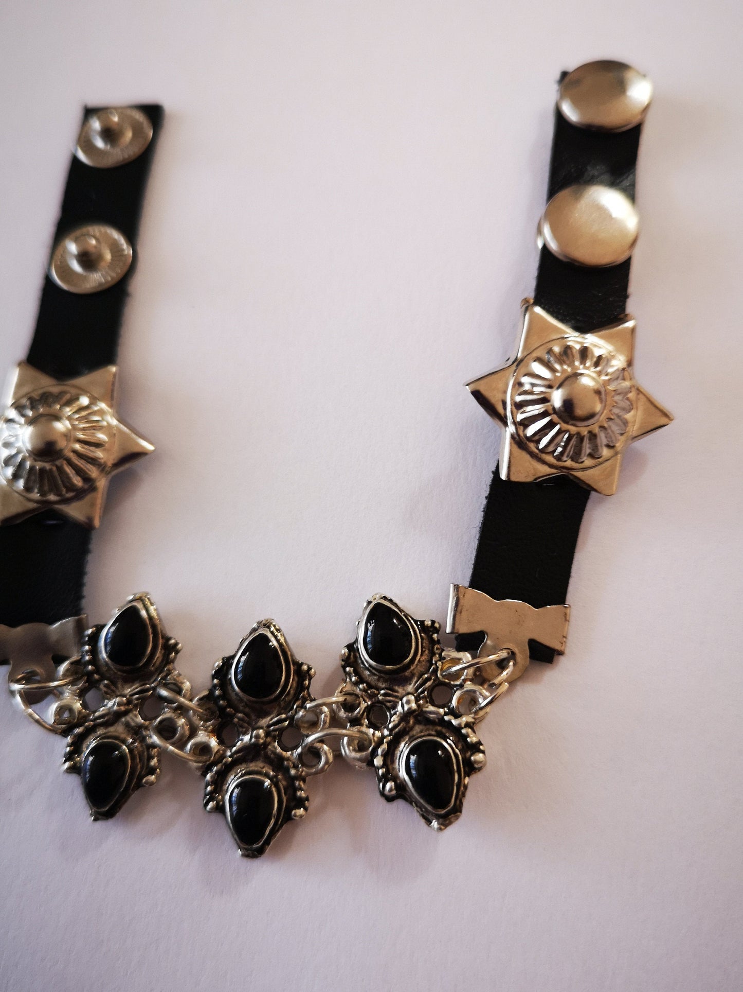 Black Stone Protection , Silverstone Triple Charm Amulet Leatherette Bracelet for Women, Girls, Men.