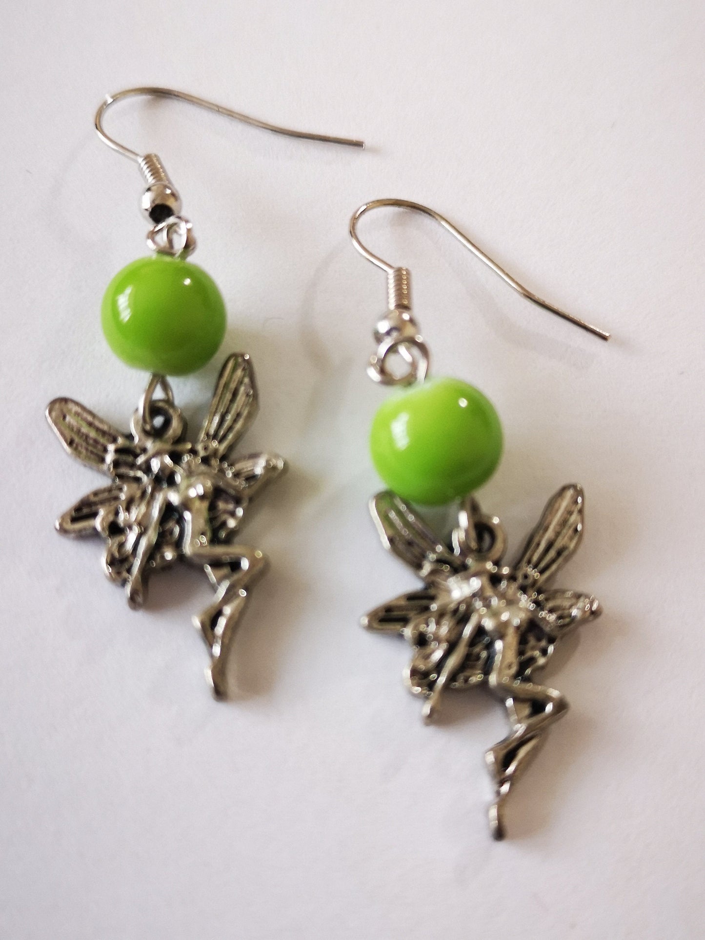 Cute Fairy Charm Green Ball Beaded Earrings, for Women, Girls, Men.