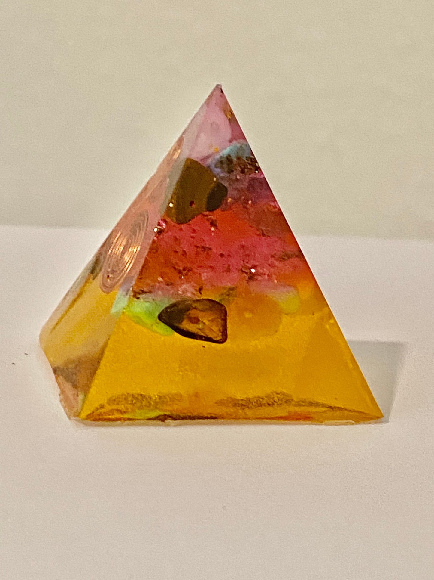 Orgone Orgonite Pyramid with Shungite, Lodestone, Crystals, Gem Stones, Copper, EMF Protection - Energy Realms 2 Sizes available. -PK-Y