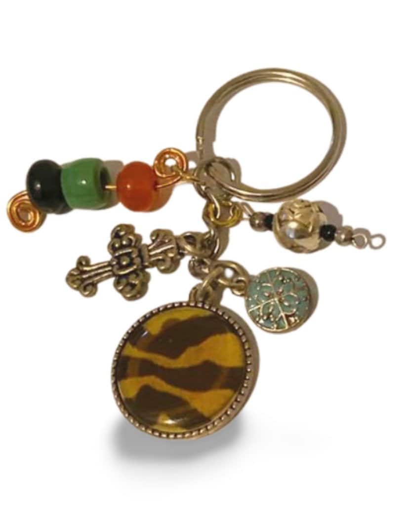 Multi Charm Keyring, Hand Bag Charm, Protection Charm with Beads, Gift For her, Birthday, Cute Gift.