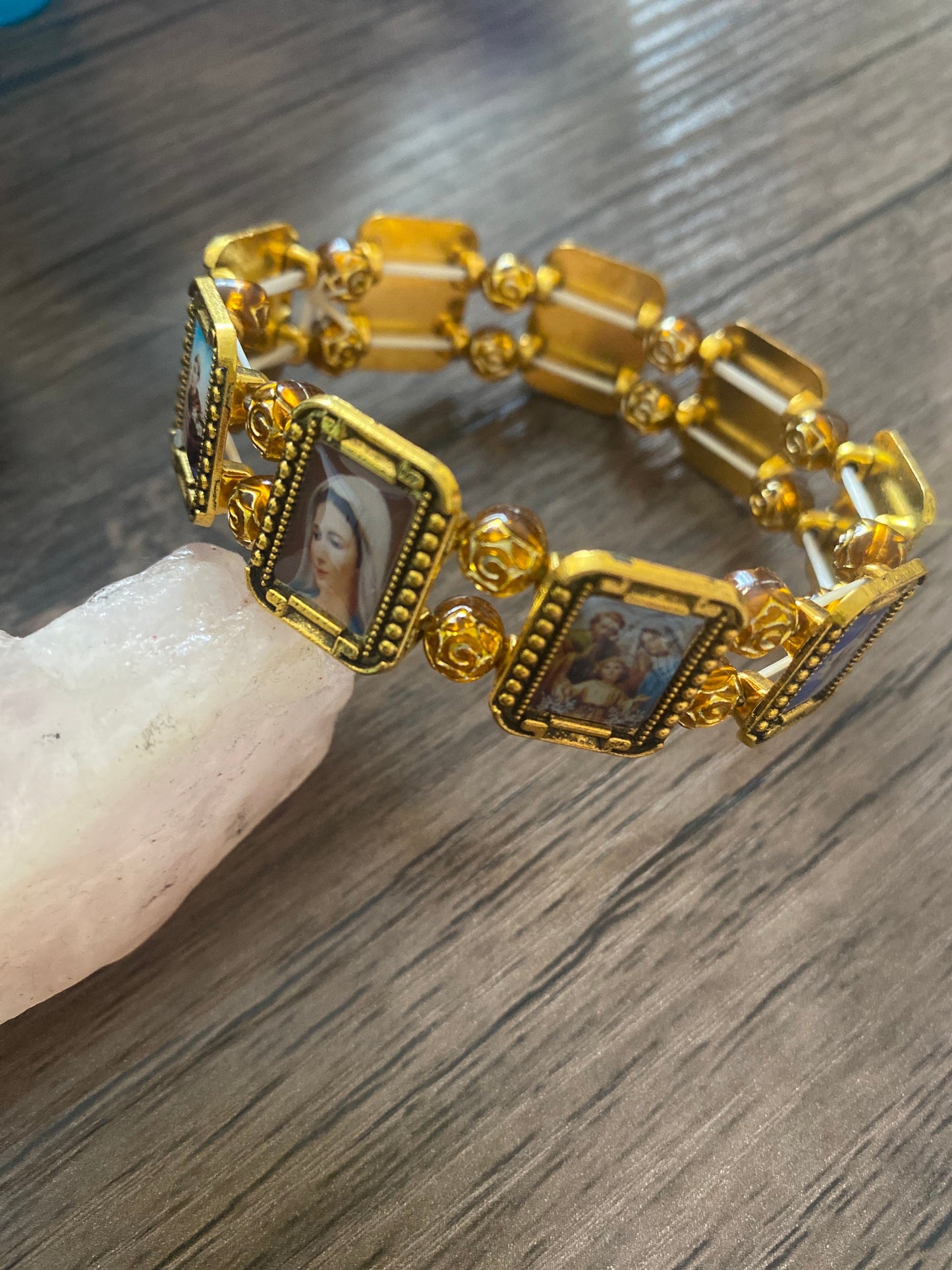 Holy Christian Bracelet. With Rose Beads. Catholic | Ladies, Girls, Gift For her, Birthday, Cute Gift.
