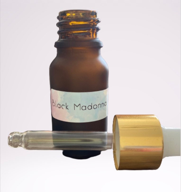 Black Madonna Hoodoo Oil 10ml Dropper Bottle. Magick Perfume Oil, Herbal Oil 10ml Bottle. - With Herbs and Roots. Love Oil, Essential oil