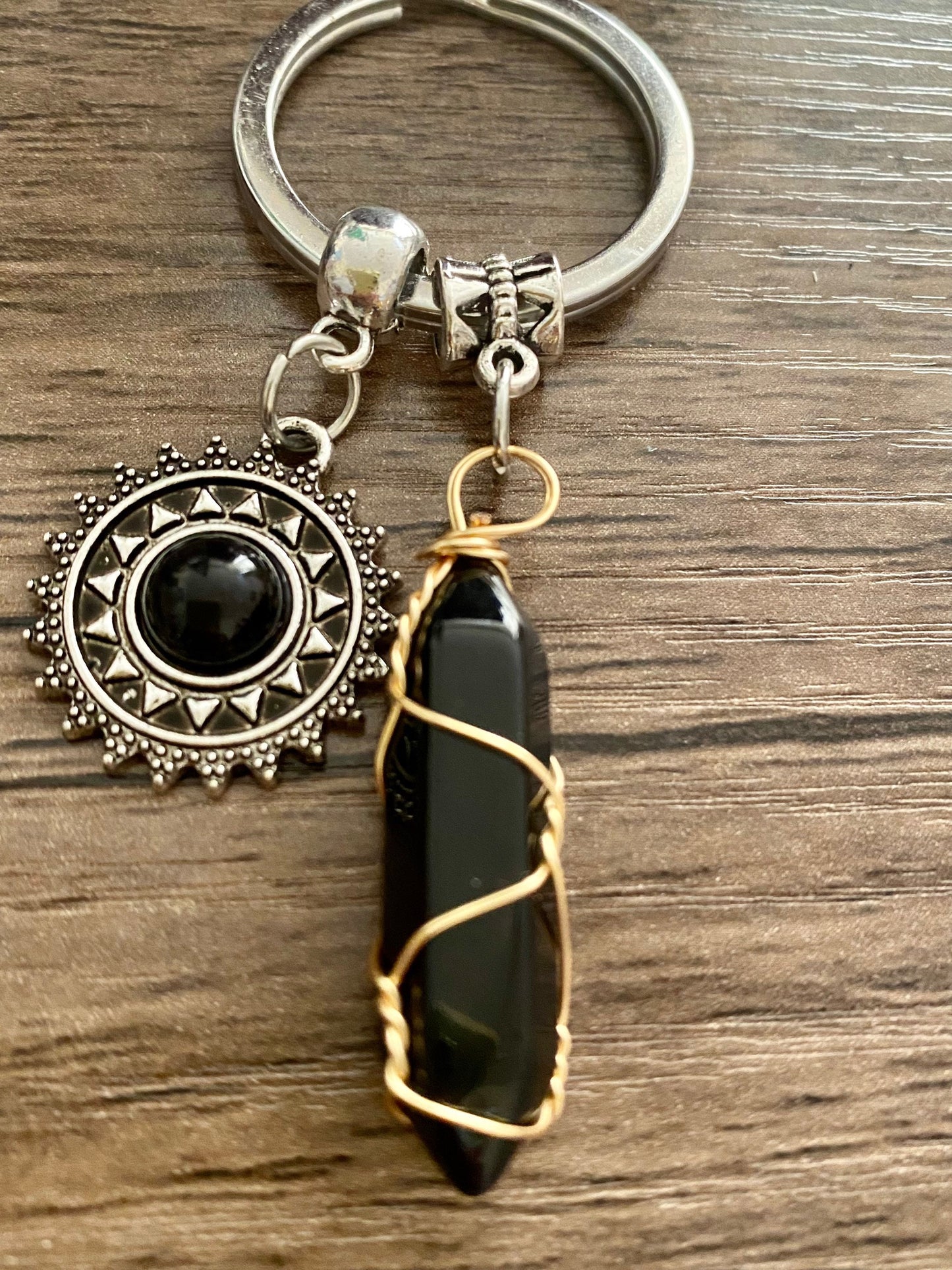 Black Pretty Multi Charm Keyring, Hand Bag Charm with Beads, Gift For her, Birthday, Cute Gift, Fun, Cute.