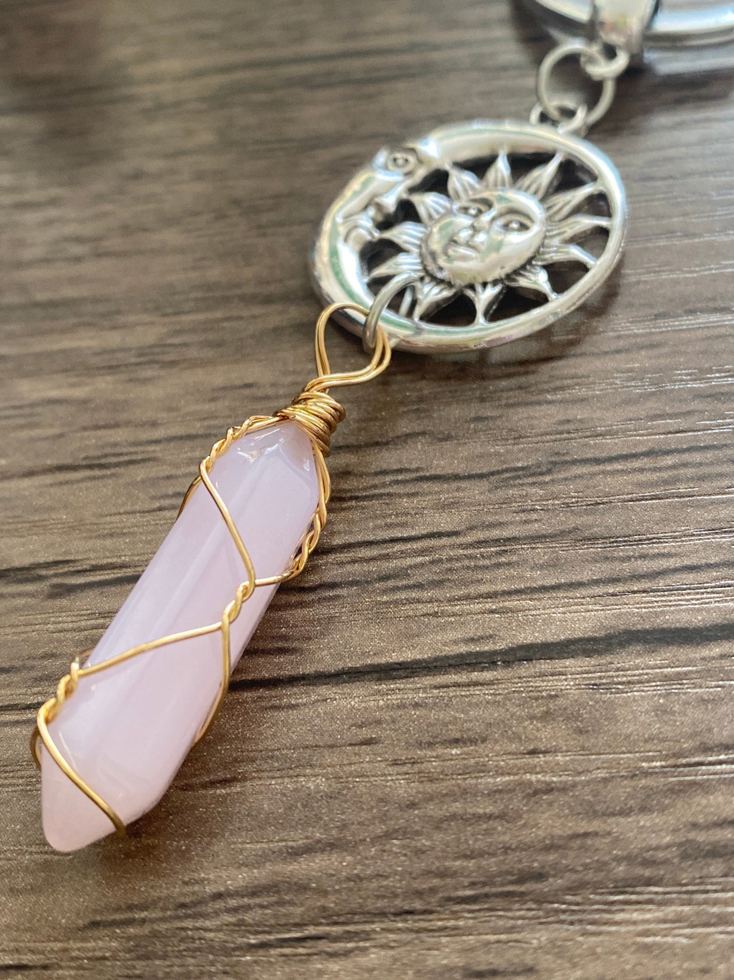 Pink Pretty Multi Charm Keyring, Hand Bag Charm with Sun Charm. Gift For her, Birthday, Cute Gift, Fun, Cute.