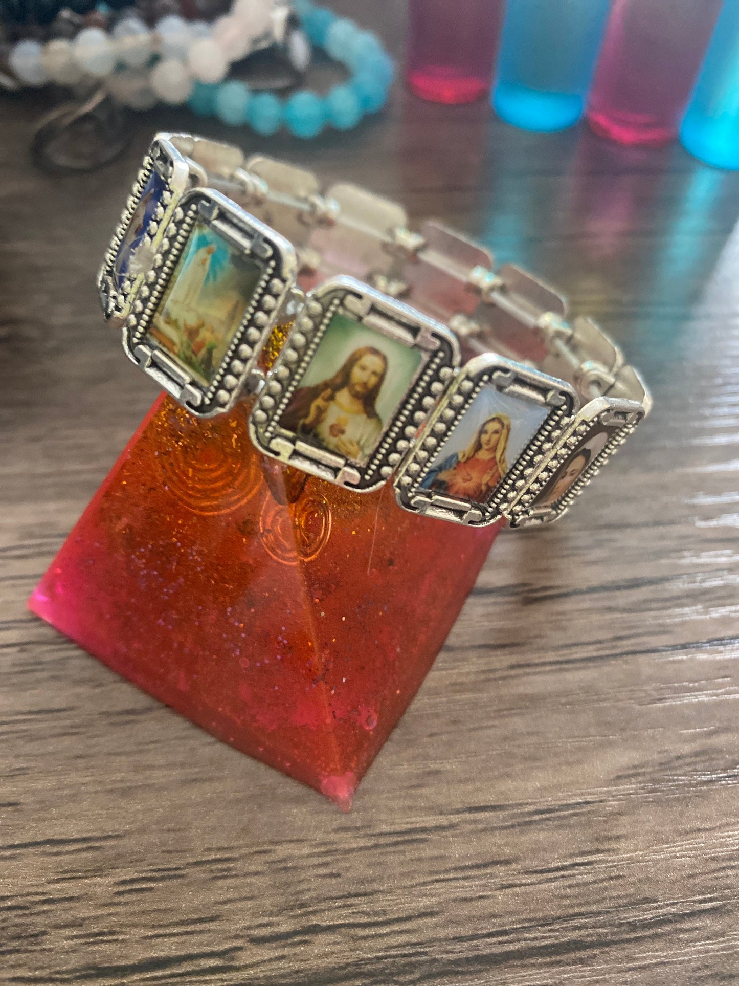 Pretty Holy Christian Elastic Bracelet. Catholic | Ladies, Girls, Gift For her, Birthday, Cute Gift. Style 013