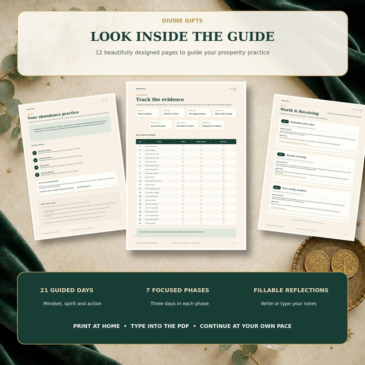 21-Day Money Attraction Guide, Manifestation Workbook, Abundance Journal (Digital Download)