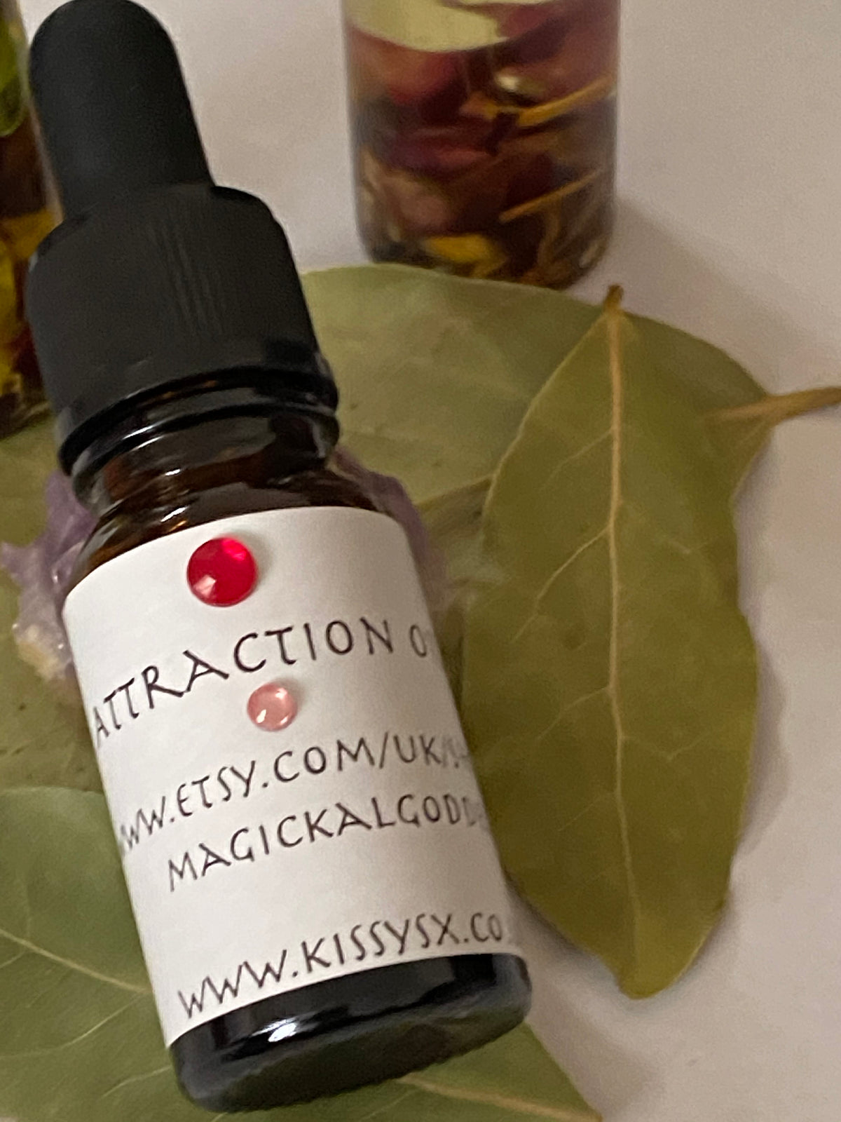 Attraction Hoodoo Oil 10ml Dropper Bottle. Magick Perfume Oil, Herbal Oil 10ml Bottle. - With Herbs and Roots. Hoodoo Oils, Magick Oil