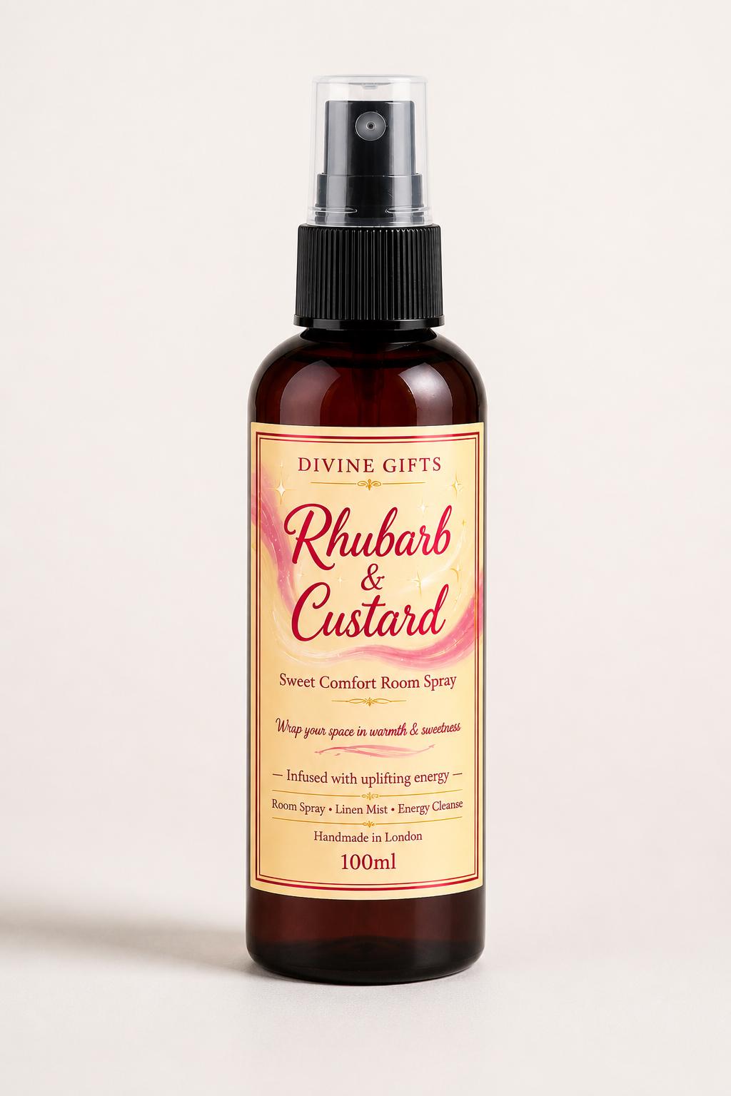 Rhubarb & Custard Room Spray 100ml | Sweet Home Fragrance Mist | Linen Spray | Cozy Scent | Handmade in London | Gift for Her
