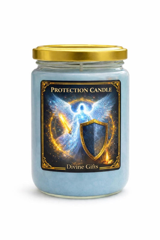 Protection Candle – Angelic Protection, Energy Shielding & Spiritual Defence | Blessed Ritual Candle by Divine Gifts.