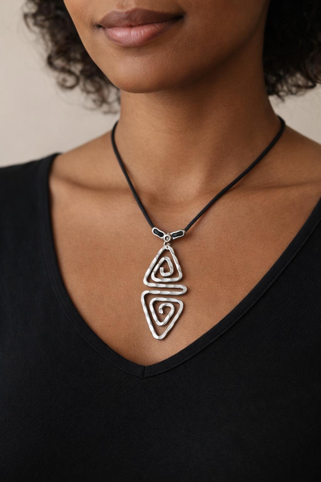 Spiral Protection Talisman Necklace | Spiritual Energy Pendant | Balance & Grounding, Handmade Amulet