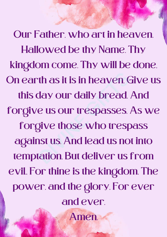 The Our Father Prayer Digital Download | Prints | Decor | Catholic | Christian | Gift