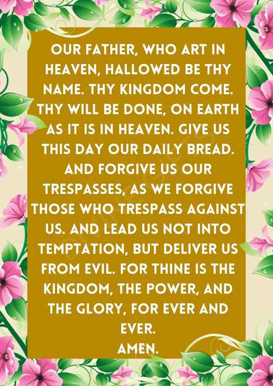 The Our Father Prayer Digital Download | Prints | Decor | Catholic | Christian | Gift