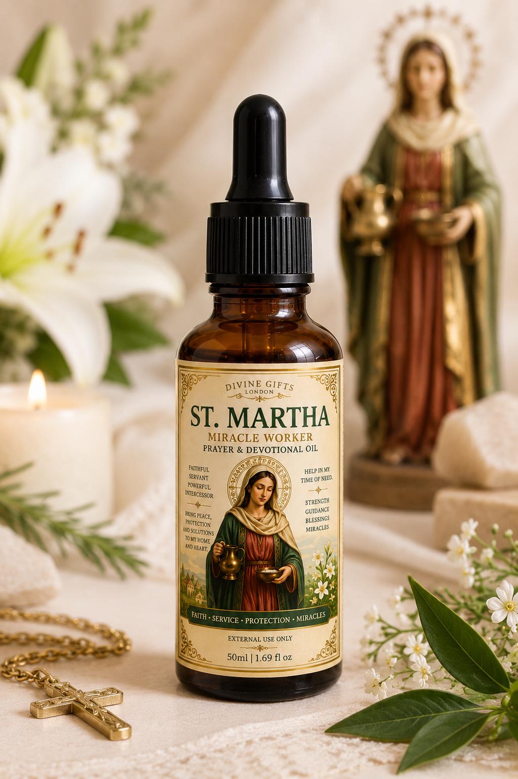St Martha Miracle Worker Prayer Oil | Saint Martha Devotional Anointing Oil | Protection, Home Blessing & Spiritual Guidance | 50ml