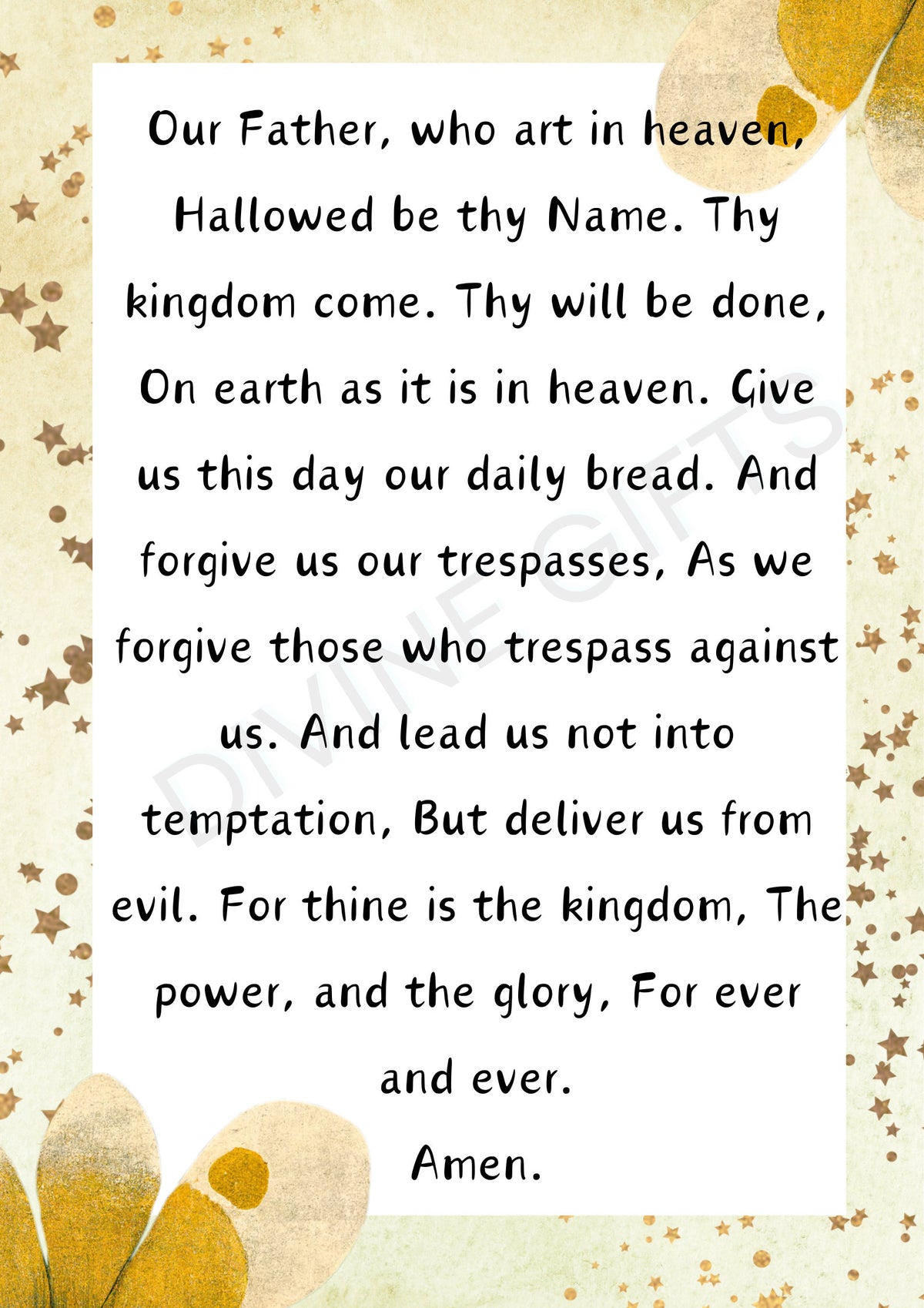 The Our Father Prayer Digital Download | Prints | Decor | Catholic | Christian | Gift