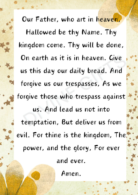 The Our Father Prayer Digital Download | Prints | Decor | Catholic | Christian | Gift