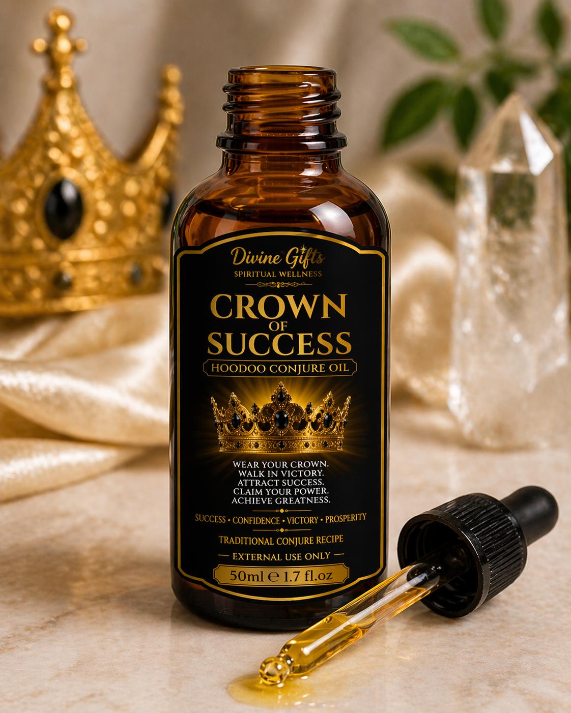 Crown of Success Oil, Hoodoo Success Oil, Career Luck Oil, Promotion Oil, Exam Success Oil, Business Success Ritual Oil