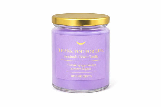 Thank You for Life Gratitude Candle | Spiritual, Ritual & Blessings | Lilac Intention Candle | Mindfulness Gift | FREE UK SHIPPING!