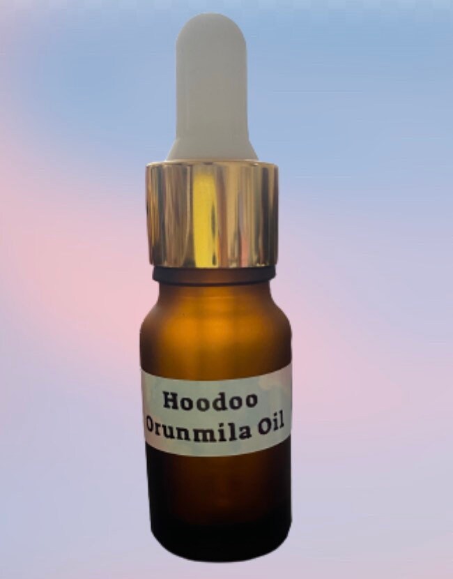 Hoodoo Orumila Oil. To enhance intuition and spiritual awareness.