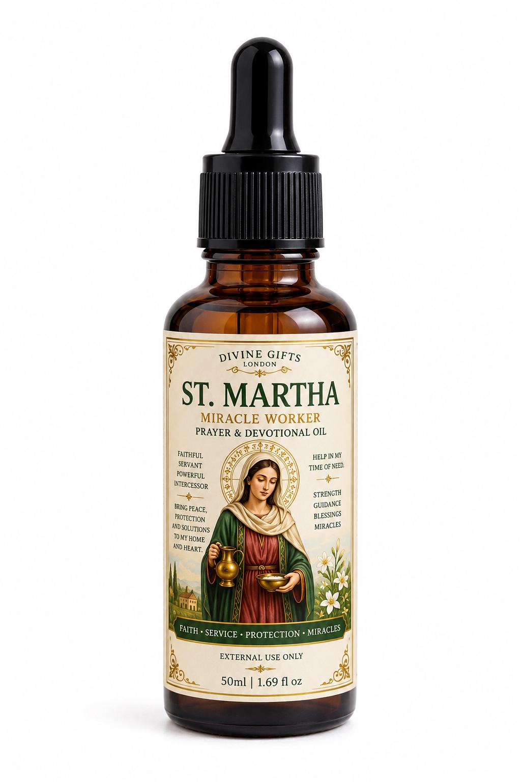 St Martha Miracle Worker Prayer Oil | Saint Martha Devotional Anointing Oil | Protection, Home Blessing & Spiritual Guidance | 50ml