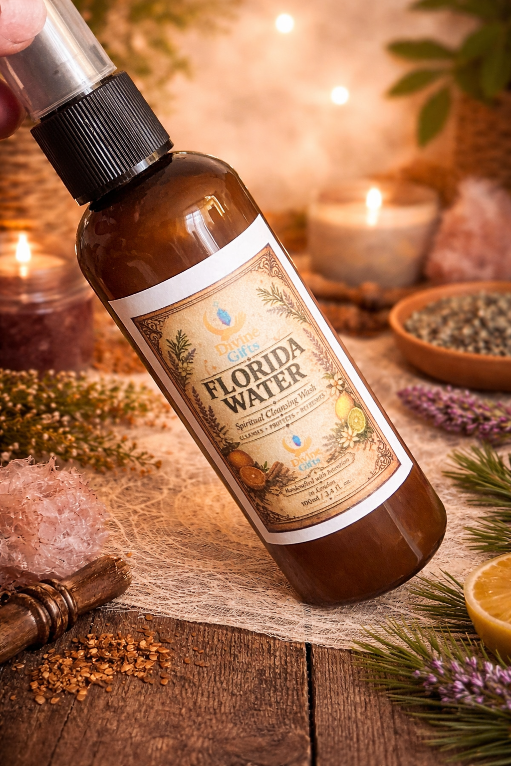 Florida Water Spray: Cleansing, Protection, Altar Rituals (100ml)