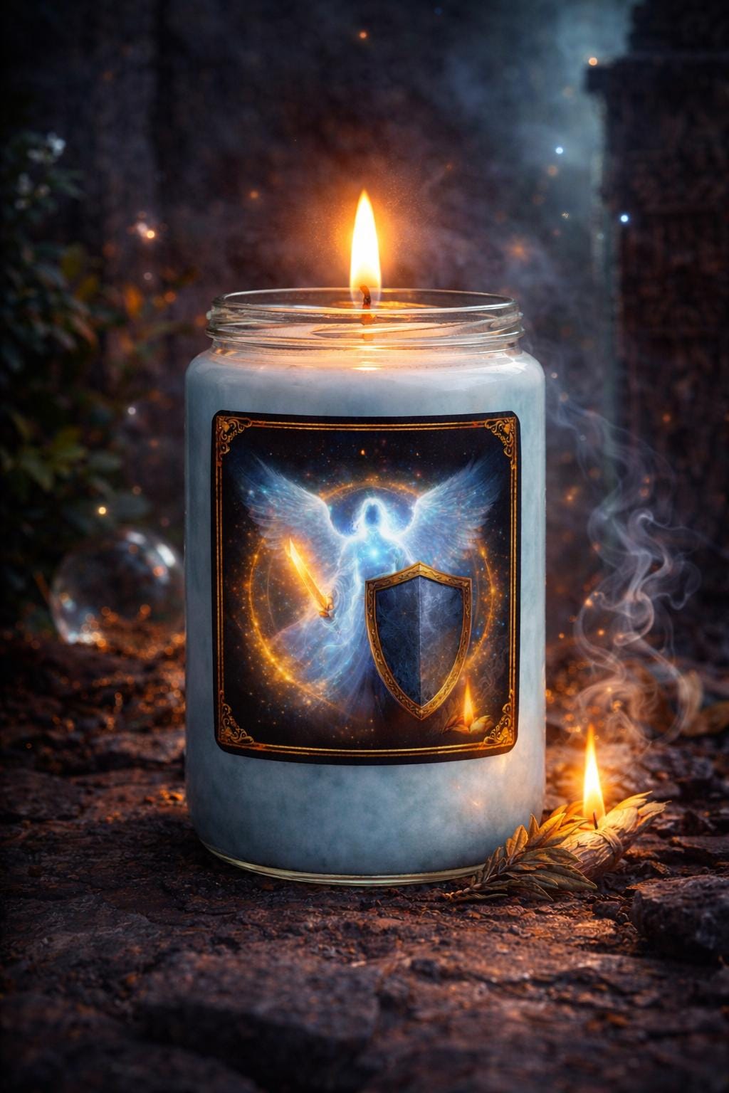 Protection Candle – Angelic Protection, Energy Shielding & Spiritual Defence | Blessed Ritual Candle by Divine Gifts.