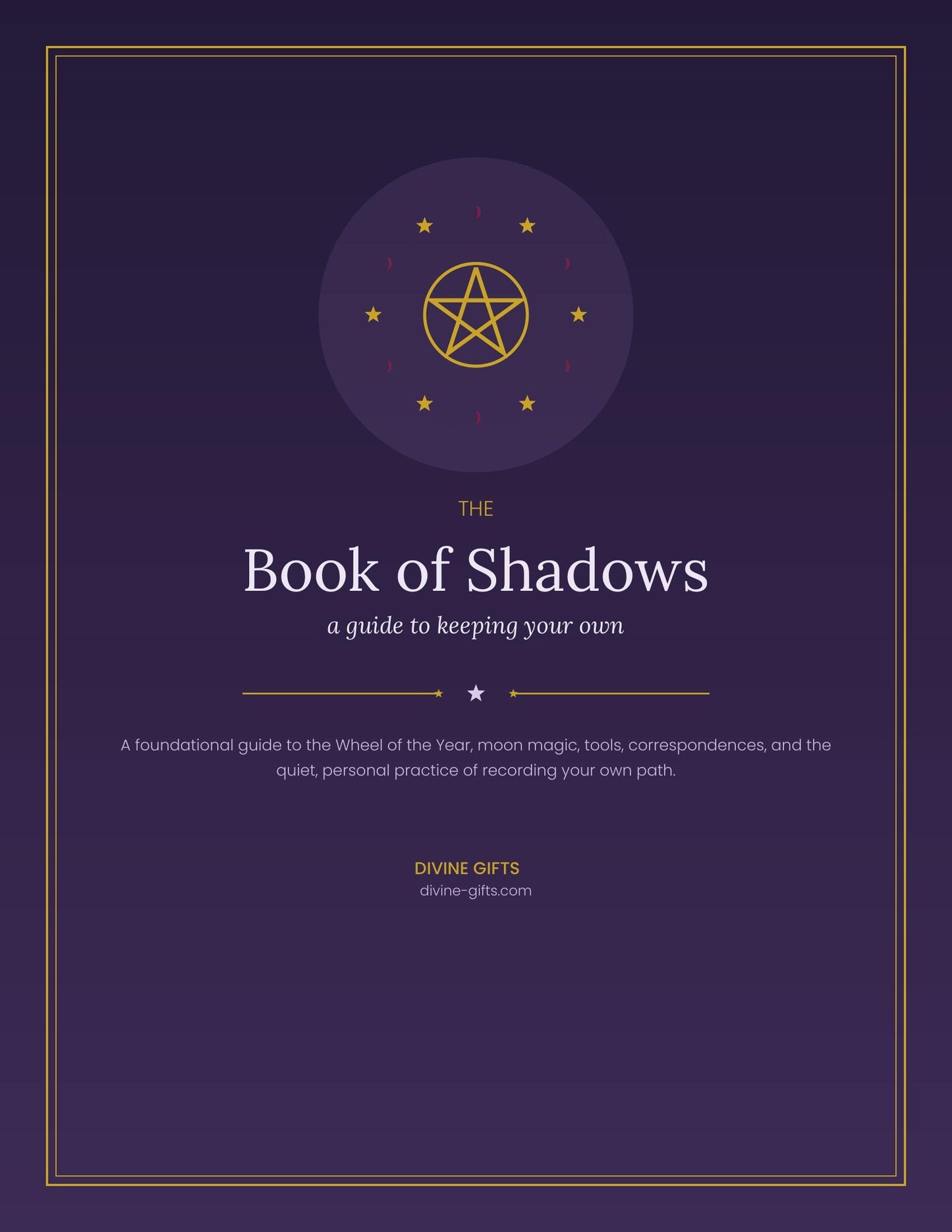 Book of Shadows PDF | Wheel of the Year Grimoire, Moon Rituals & Spells Guide | Witchcraft Journal | Wicca Digital Download 33 Pages