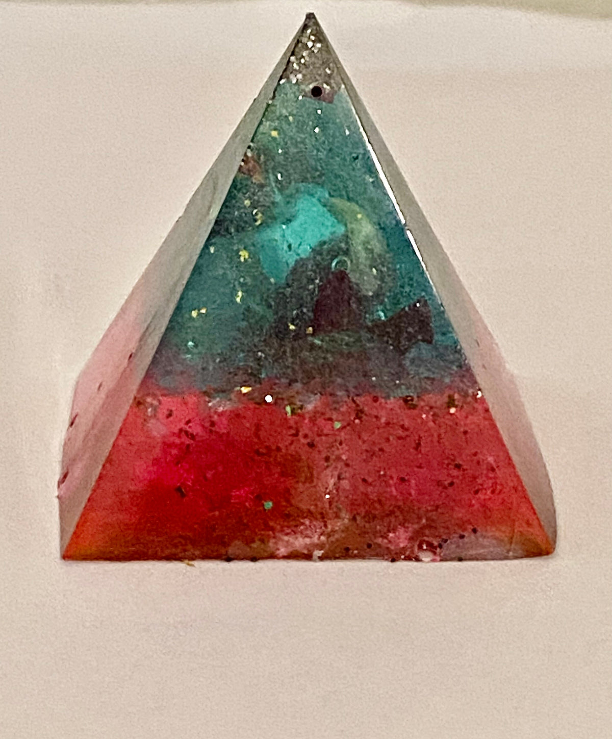 Shungite Orgonite Pyramid: EMF Protection, Crystals, Copper (5x5cm)