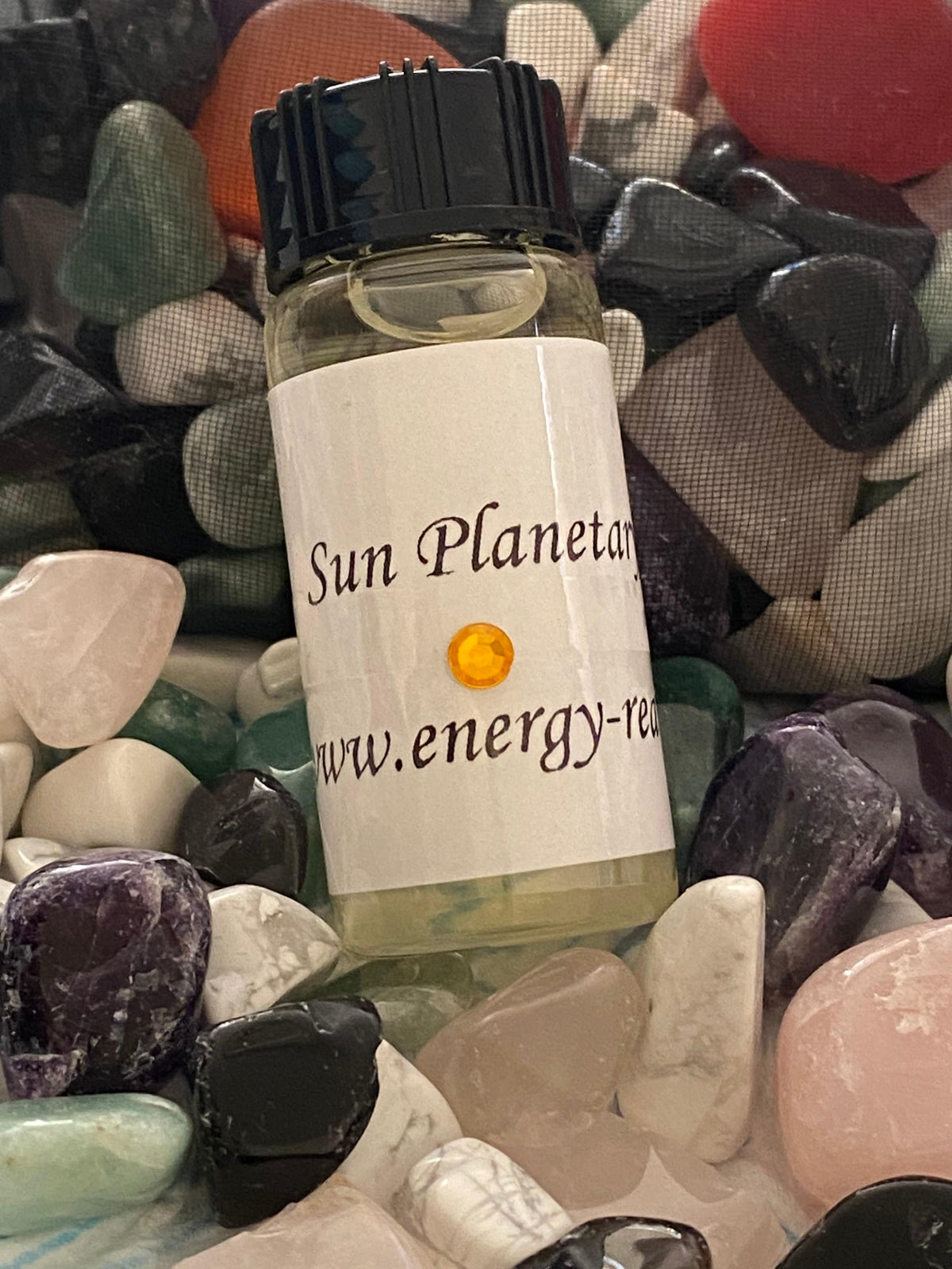 Sun Planetary Magical  Oil 10ml Bottle. - With crystals. Astrology, Anointing, Gift