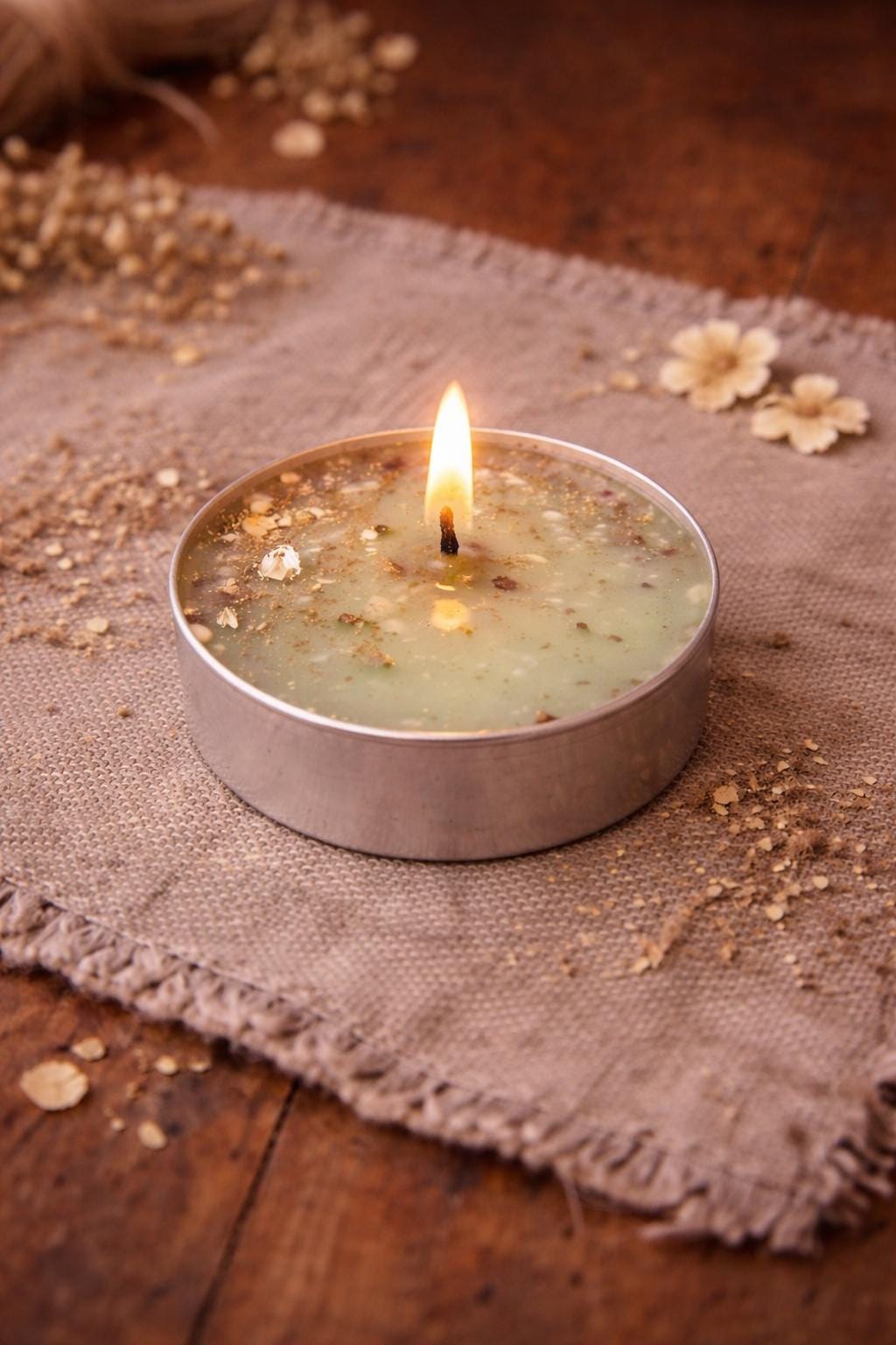Money Drawing Tealight Candles | Prosperity Spell Candle | Herbal Alfalfa Candle for Abundance, Wealth & Success | Divine Gifts