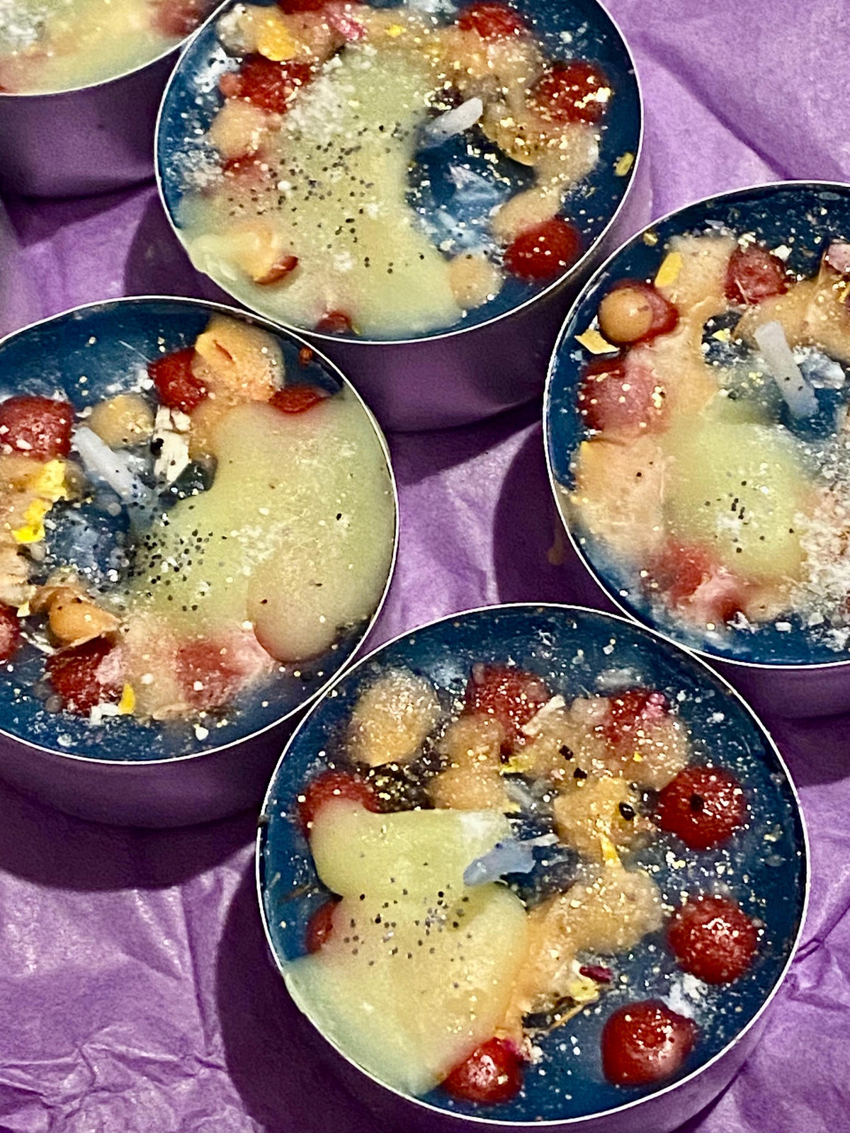 Home Protection Tea Light Candles: Handmade Herb & Oil Blend (Set of 6)