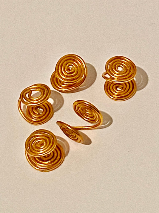 5 x Handmade Copper Spiral Ear Cuffs: No Piercing Ear Wrap