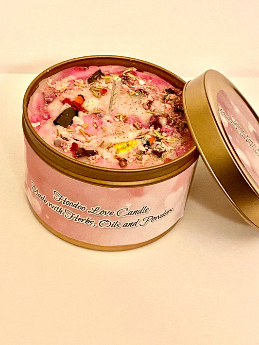 Hoodoo Love Candle: Magical Dolls, Herbs, Oils, Crystals - 8oz