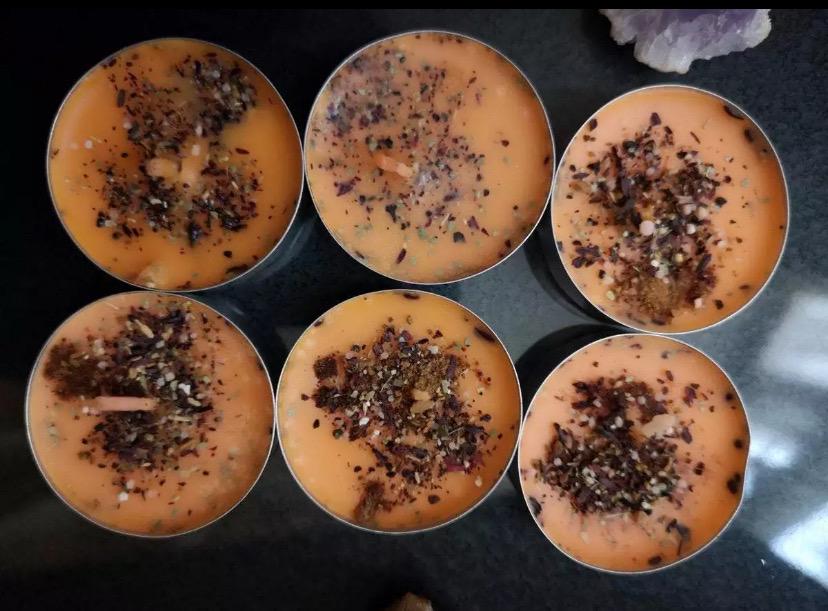 6 x Hoodoo Business & Success Magickal  Candles - Wiccan - With Oils, Herbs and Roots