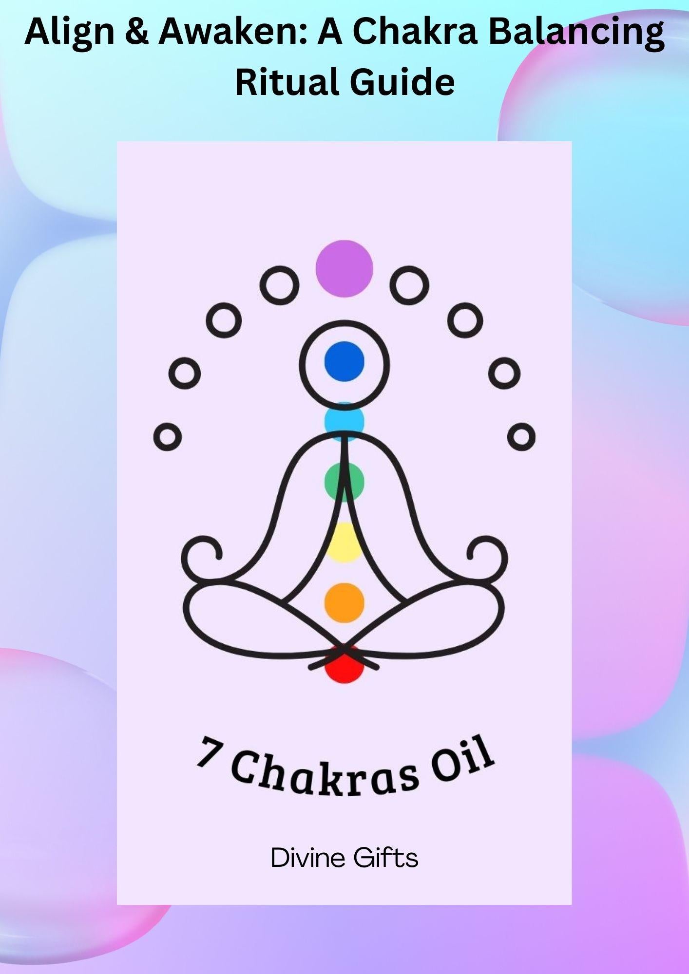 7 Chakras Oil | Crystal-Infused Chakra Healing Oil | Reiki Energy Balancing | Meditation & Ritual Anointing Oil | Divine Gifts. 60ml.