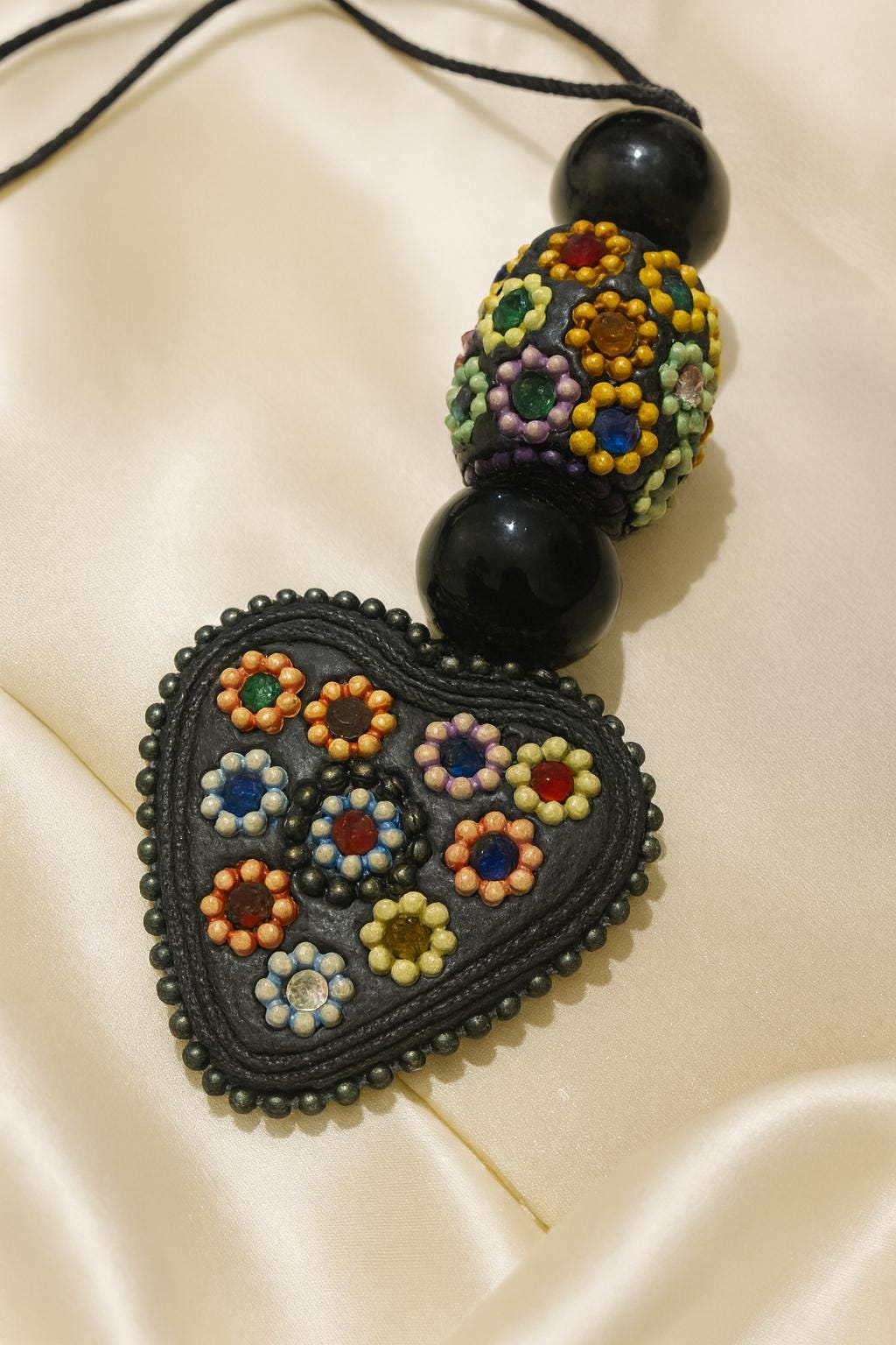 Handcrafted Beaded Heart Necklace – Boho Colourful Jewellery