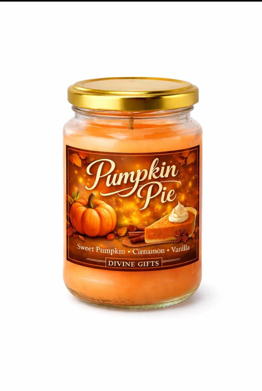 Pumpkin Pie Soy Candle | Autumn Luxury Candle | Sweet Pumpkin Cinnamon Vanilla | Hand Poured Fall Candle | Divine Gifts